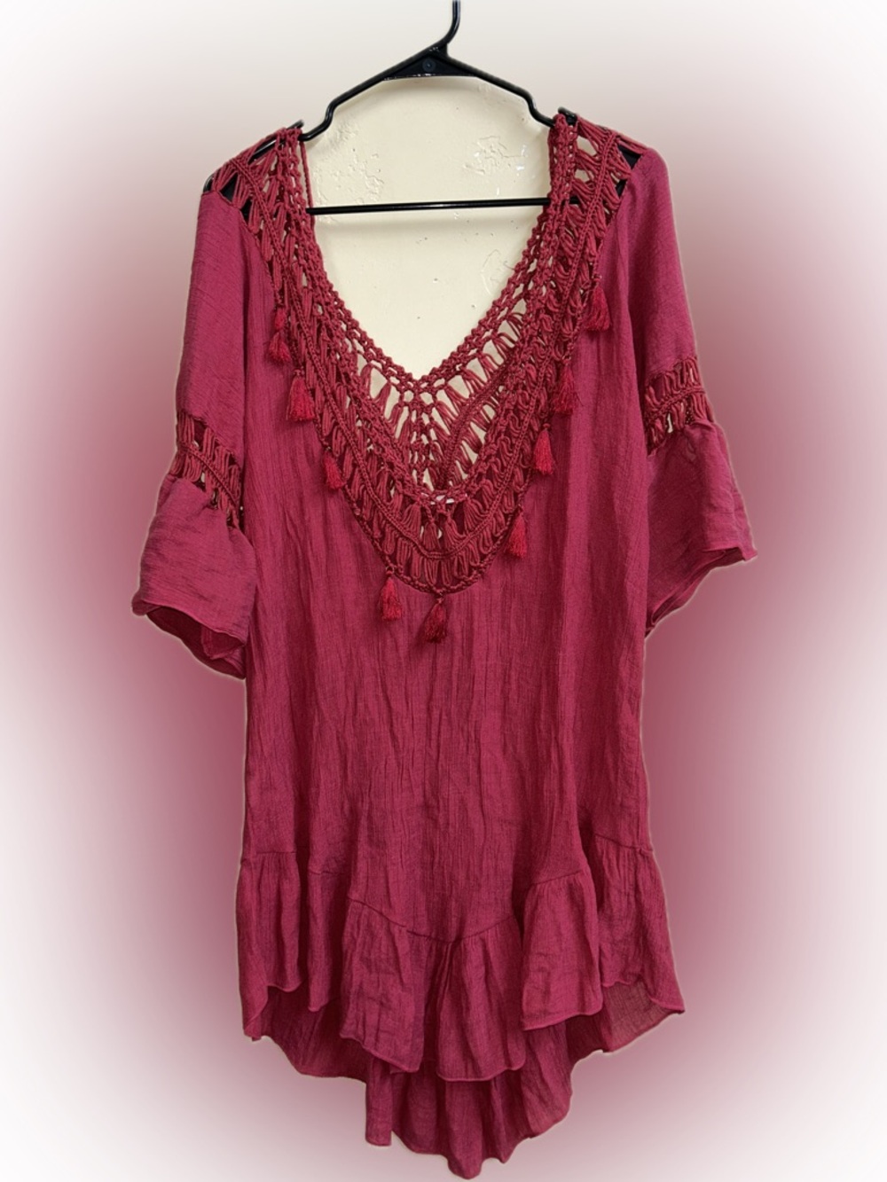 🔥5/$35🔥 Ekouaer Boho Crochet Detail Dress – Size M/L - Picture 4 of 5